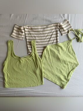 Bundle size M - Abercrombie cropped top, Madewell halter top, SHEIN tank top